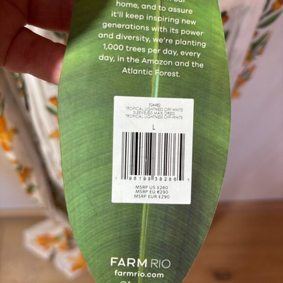 FARM Rio Tropical Lightness Maxi Dress, L, NWT - Picture 7 of 10